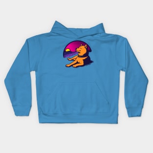 Vaporwave Doge Kids Hoodie